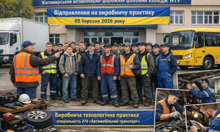Відправлення здобувачів освіти спеціальності 274 «Автомобільний транспорт» на виробничу технологічну практику.